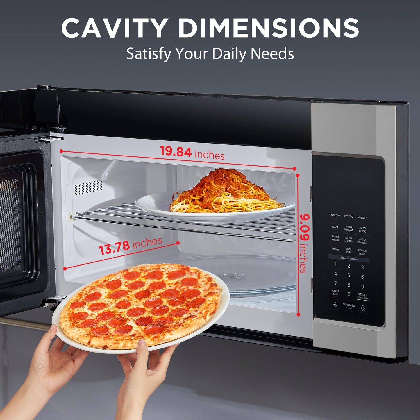 BLACK+DECKER EM044KB19 Over The Range Microwave Oven with One Touch, 1000 Watts, 400 CFM and Sensor Cooking, OTR 1.9 Cu.ft